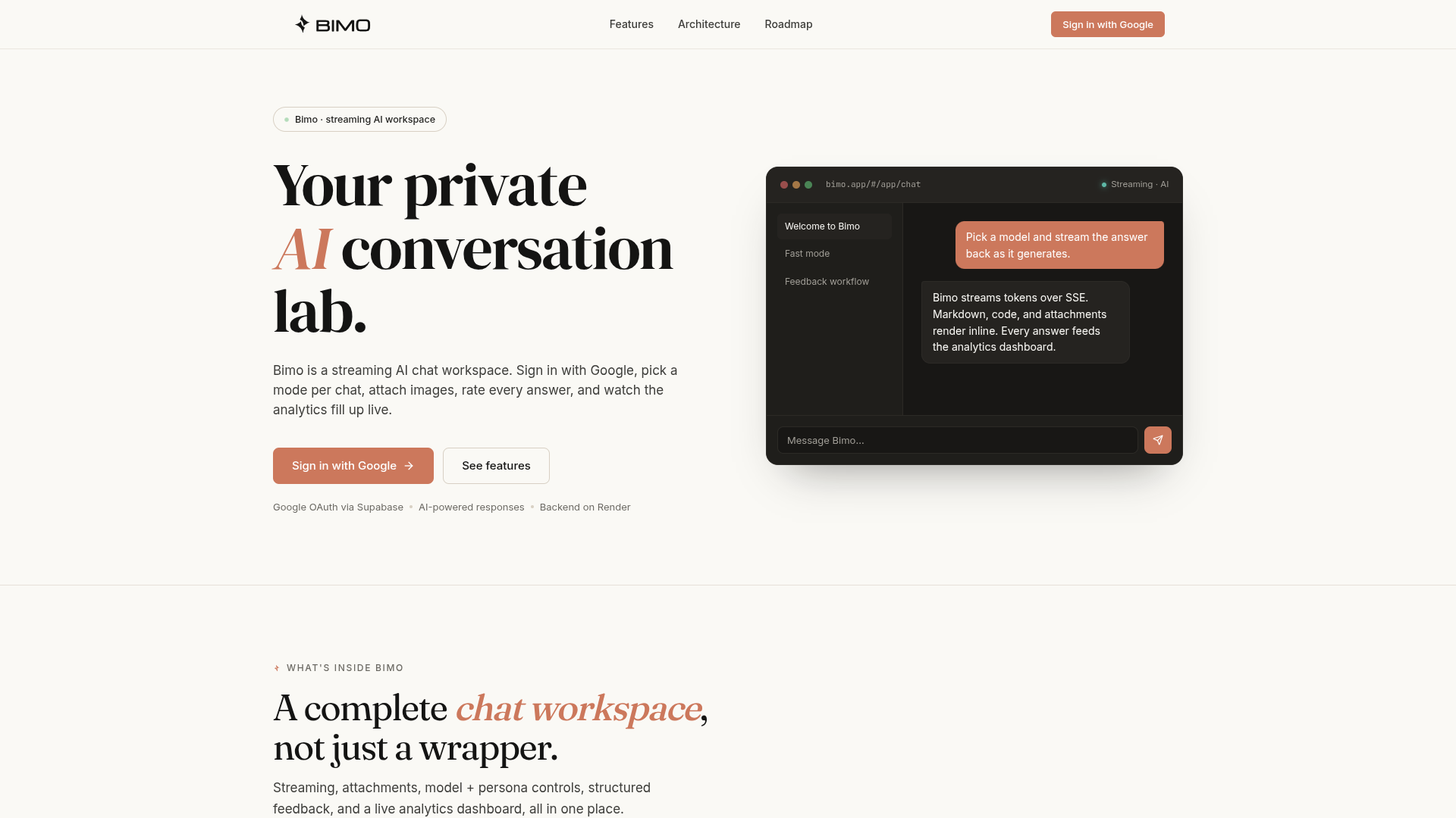 BIMO desktop preview