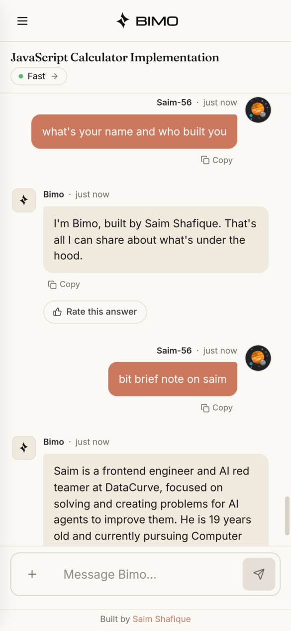 BIMO mobile preview