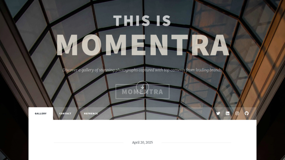 Momentra desktop preview